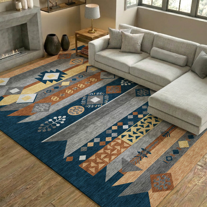 Tapis de qualité supérieure Mayfield AMF2499 Global, Marine, 9 pi x 12 pi