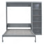 Grand lit escamotable mural avec tablettes, gris-274426624-274426637