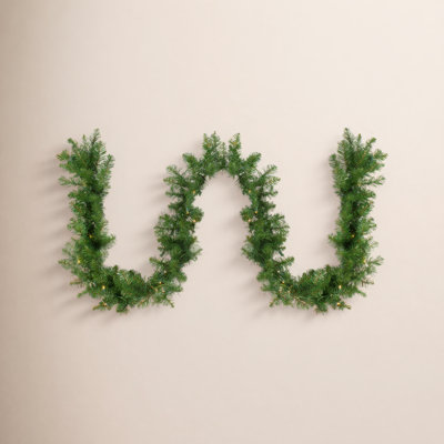 600'' in. Lighted Faux Garland