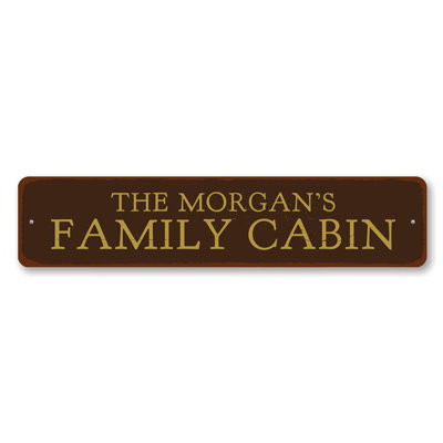 Family Name Cabin Custom Aluminum Sign
