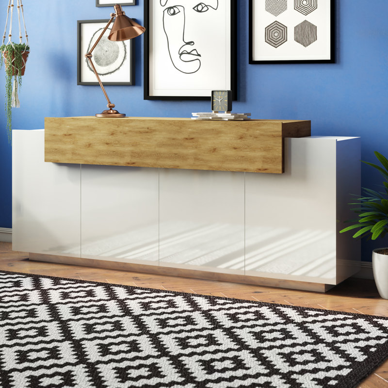 Basinger 200cm Sideboard, White/Oak