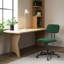 Chaise de travail sans accoudoirs en laine d'agneau 23 po pivotante réglable avec dossier capitonné-554103489-554103488