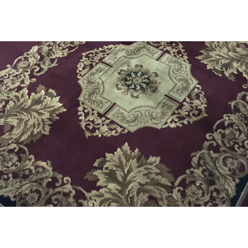 Savonnerie Wool Geometric Area Rug