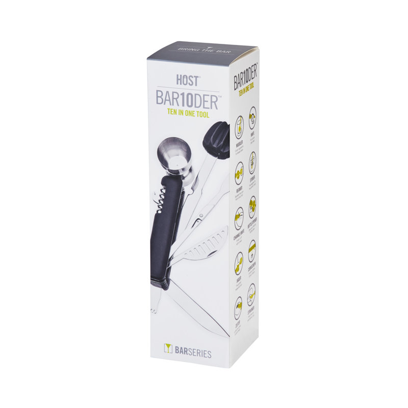 Black Stainless Steel 10-in-1 Bartending Tool Set