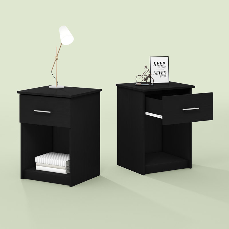 Anarie 2 Piece Side Table Set, Black