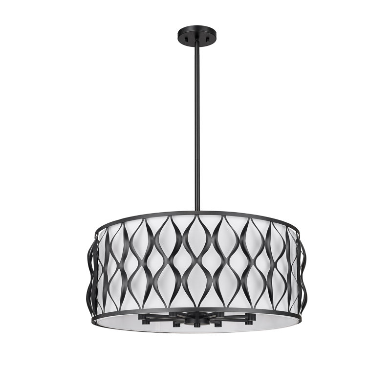 Luminaire suspendu moderne 8 lumières Reggi, Noir mat