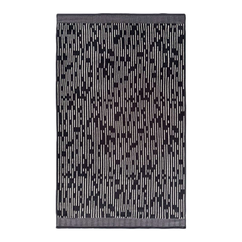 100% Cotton Striped Hand Towels - Set of 2, Grey