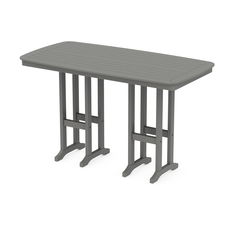 POLYWOOD Nautical 37" x 72" Bar Table, Slate Gray