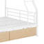 Lit superposé double au-dessus de grand lit double avec 2 tiroirs-990156251