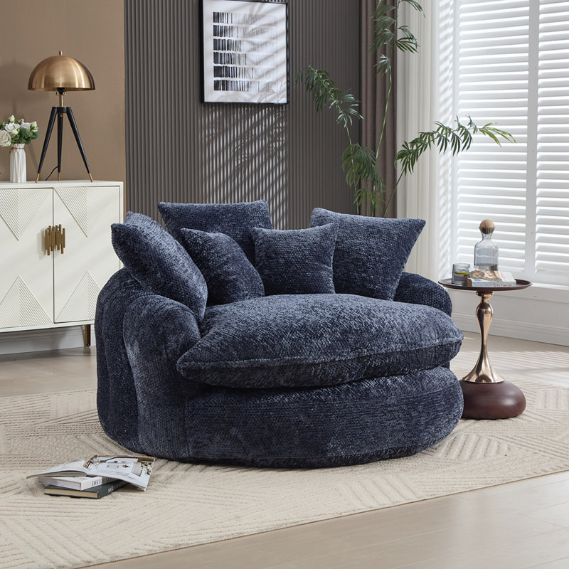 Canapé surdimensionné 55 po, Polyester bleu-gris