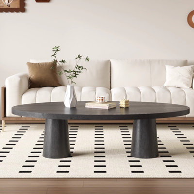Oval Pine Wood Nordic Coffee Table