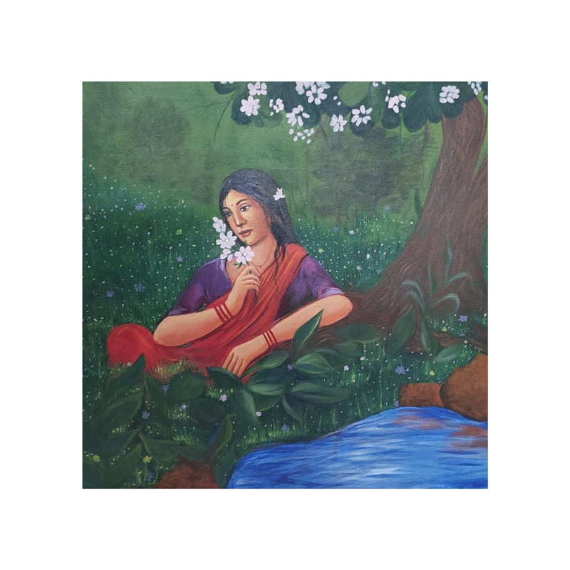 Anusha - Under The Tree | Acrylic On Canvas | By Shreya Chichbankar