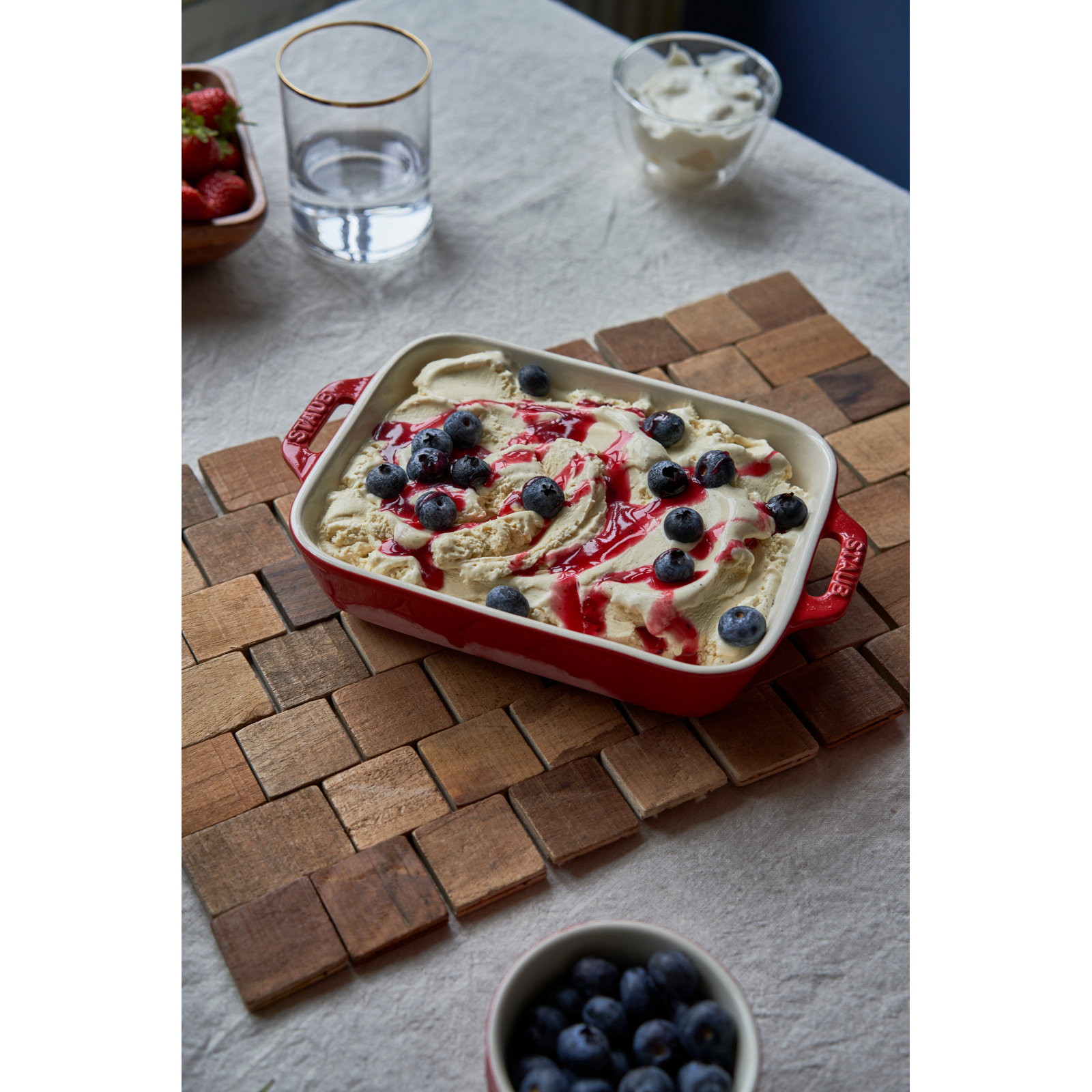 Ceramique Ceramic Rectangular Oven Dish, Cherry