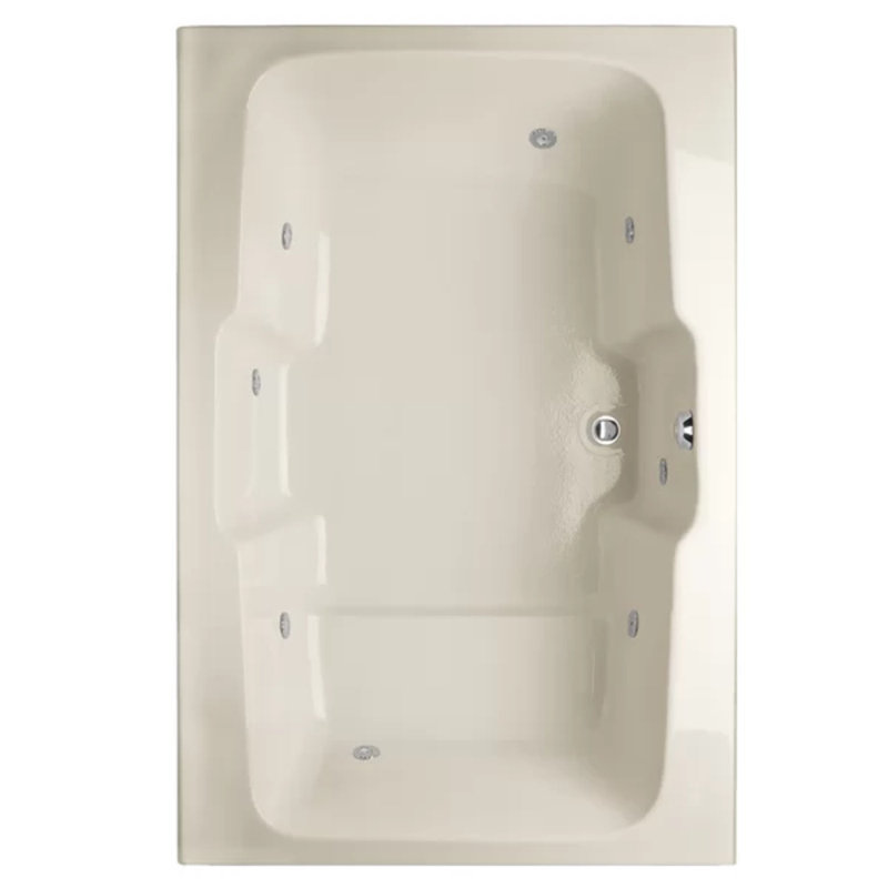 Baignoire encastrée murale 72,5 po x 41 po Designer, Biscuit, Blanc