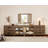 Eaton 4-Piece Modular Sideboard With Glass Doors & Drawers,Farmhouse Storage Cabinet For Living Room, Dining Room, Or Hallway, Brown-671187145