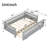 Twin XL Platform Bed with Guardrails, Solid Wood Convertible Twin XL to Queen Bed,Gray-1867973129