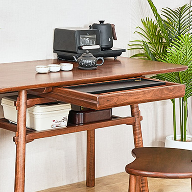 Bureau pratique en noyer durable brun foncé