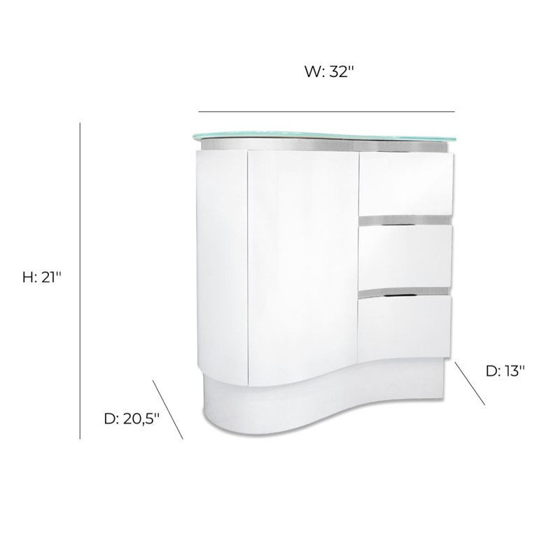 Meuble-lavabo simple 32 po avec plateau Shante