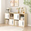 Meuble de rangement à 4 compartiments, bibliothèque modulaire en bois avec 2 portes, organisateur de rangement à compartiments ouverts, étagère d'exposition autoportante pour salon, chambre à coucher, bureau