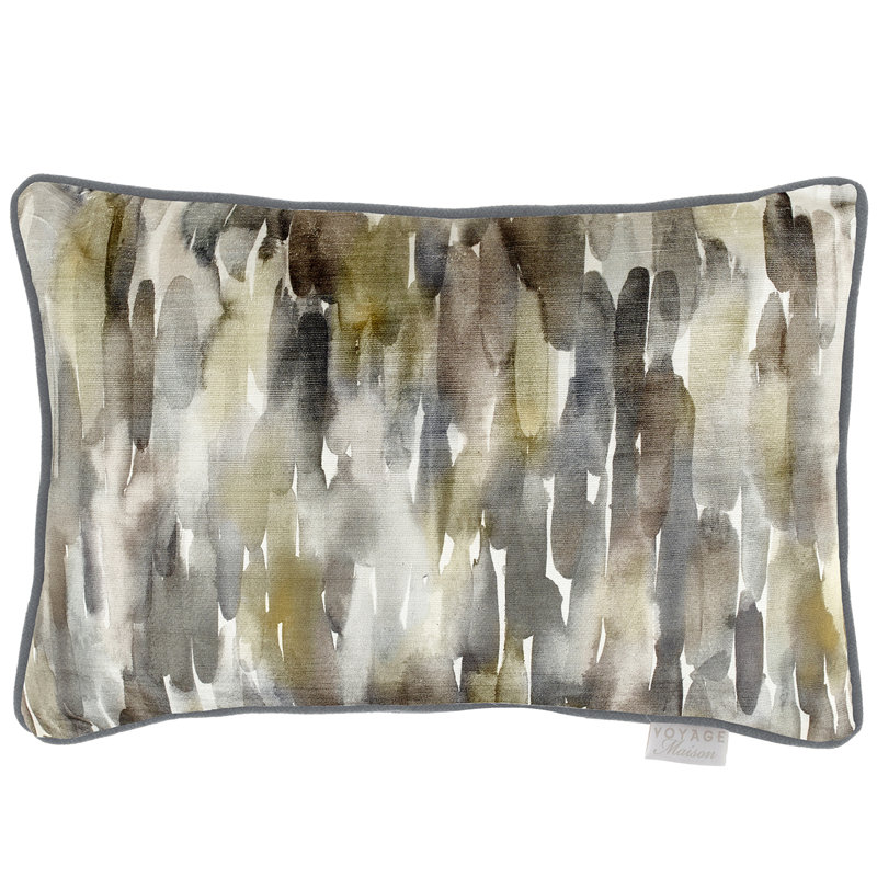 Azima Throw Cushion, Beige/Mustard