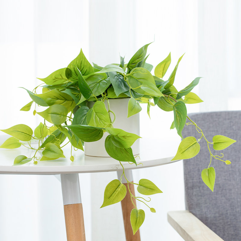 Faux feuillage en pot en céramique, Blanc, 1