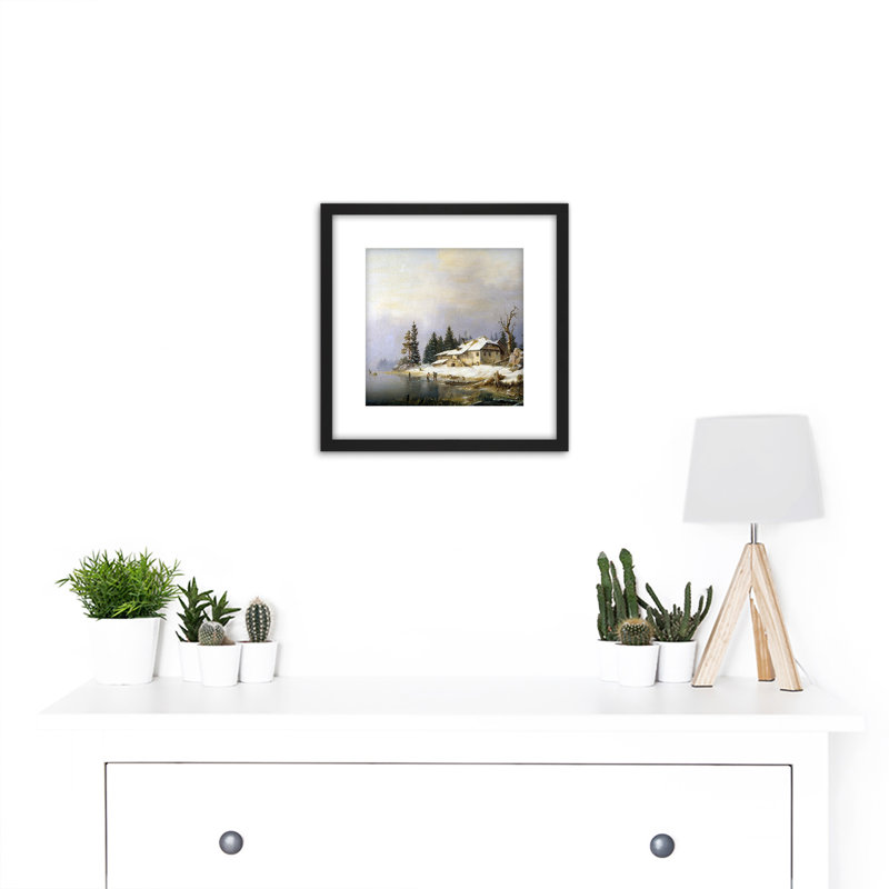 Farm On Wintry Lake by Marcus Pernhardt - Single Picture Frame Painting