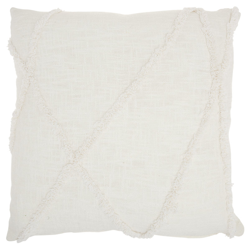 Housse de coussin carré et insert, 18" x 18", Blanc