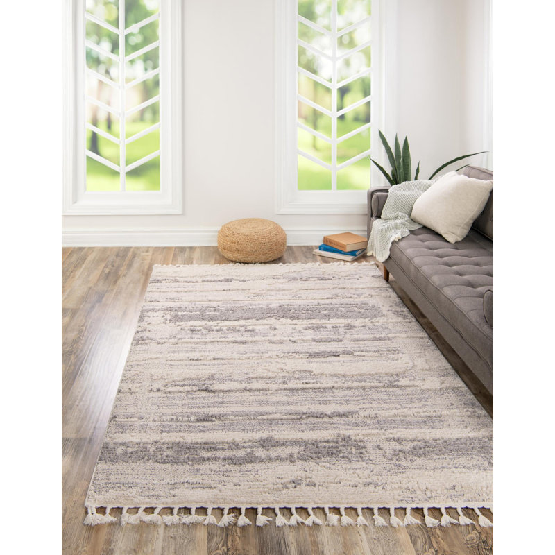 Tapis gris / blanc Algona, Rectangle 9 pi x 12 pi