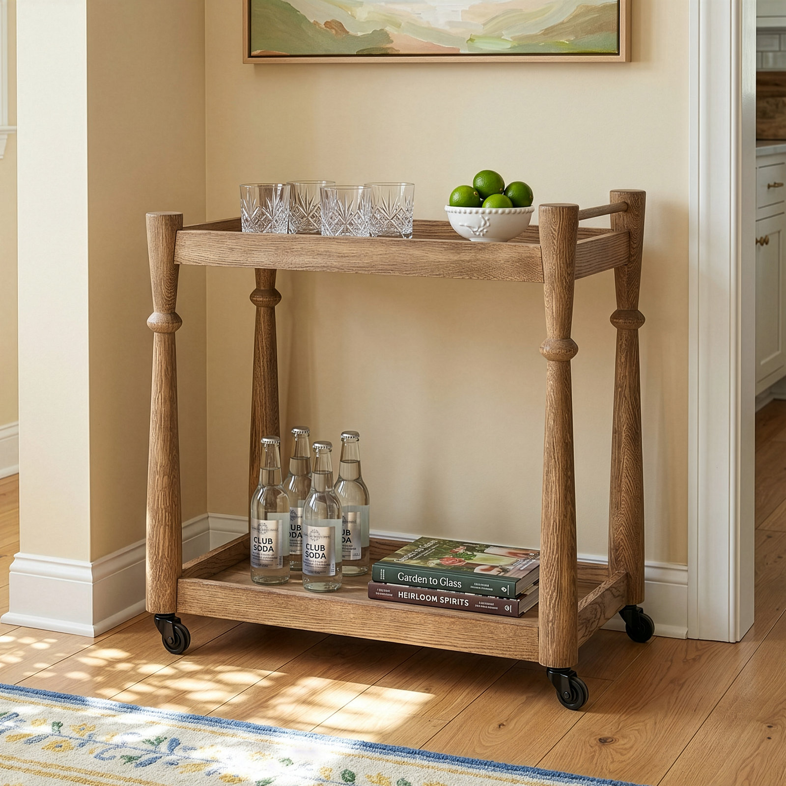 Clemensia Solid Wood Bar Cart