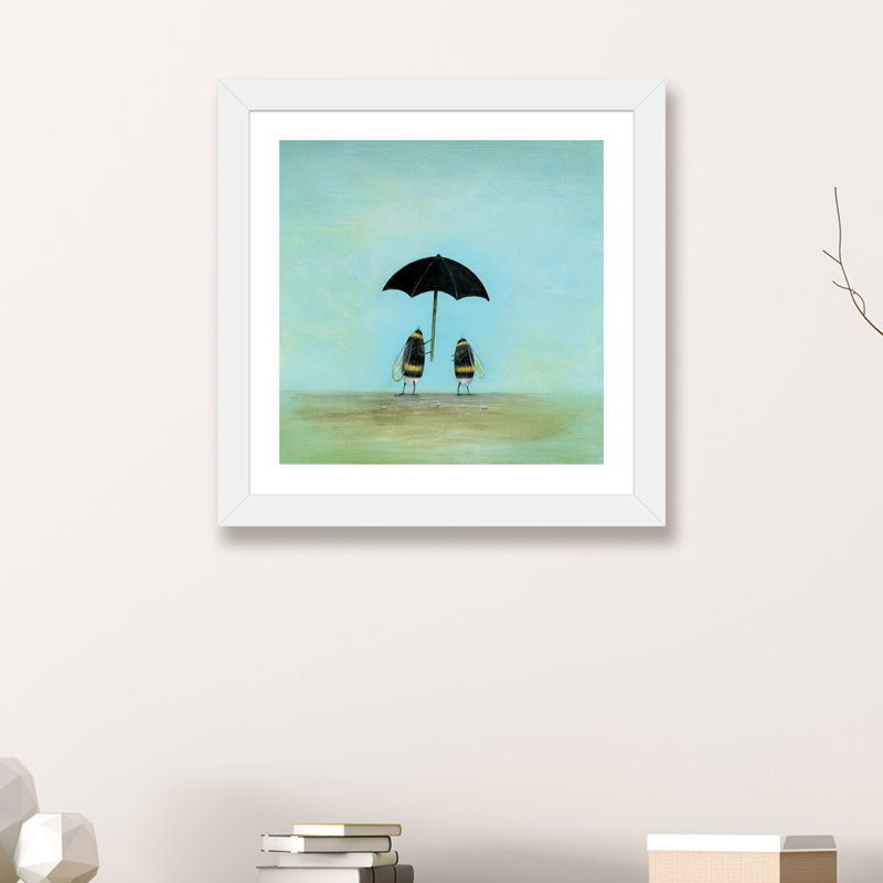 Quand la pluie arrive par Neil Thompson - reproduction d'art, H 24 po x l 24 po x p 1 po, Papier blanc, Blanc