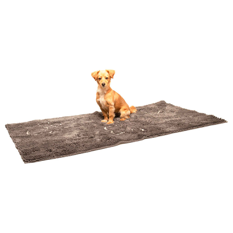 Tapis gris microfibre tissé à la machine 2 pi 6 po x 5 pi 