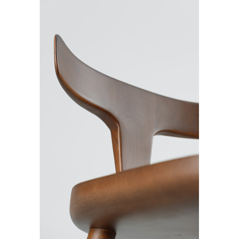 Anvil Chair With Back, Bar Stool (31” Seat Height), Matte Brown