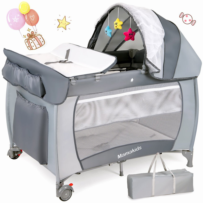Folding Travel Cot with Mattress