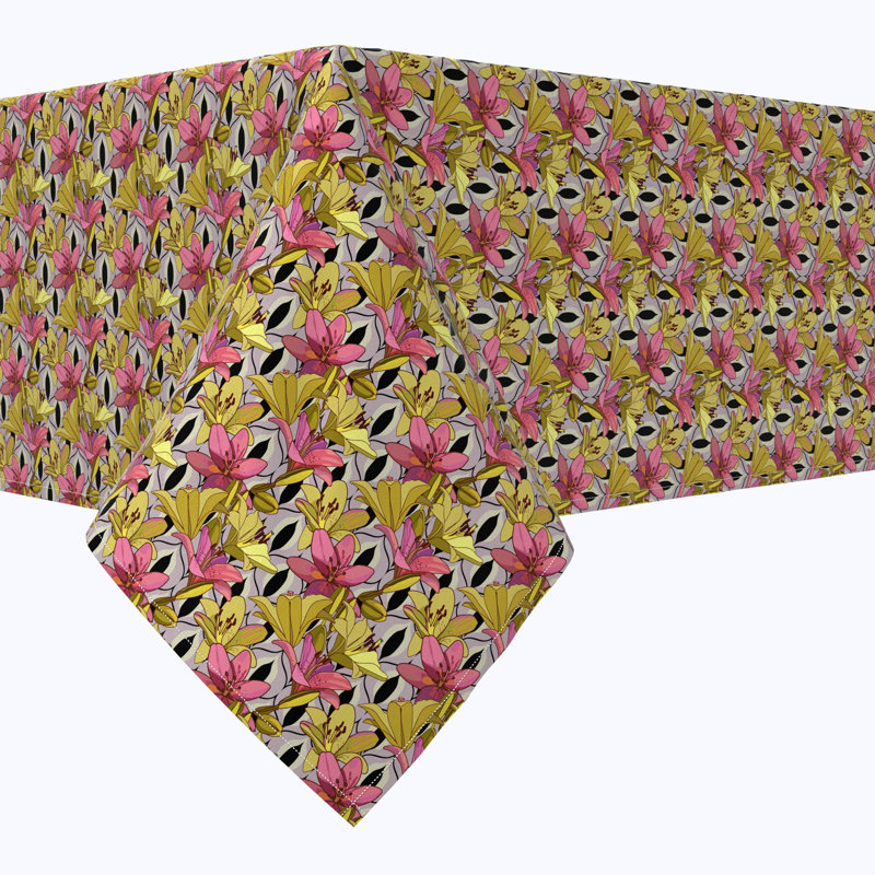 Rectangular Tablecloth, 100% Cotton, Floral 91, 84" x 60"