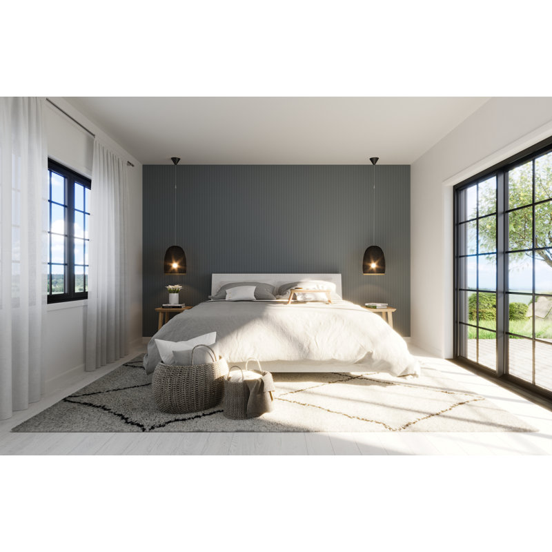 47.5" Unfinished White Fluted Hardwood Wall Panel Moulding