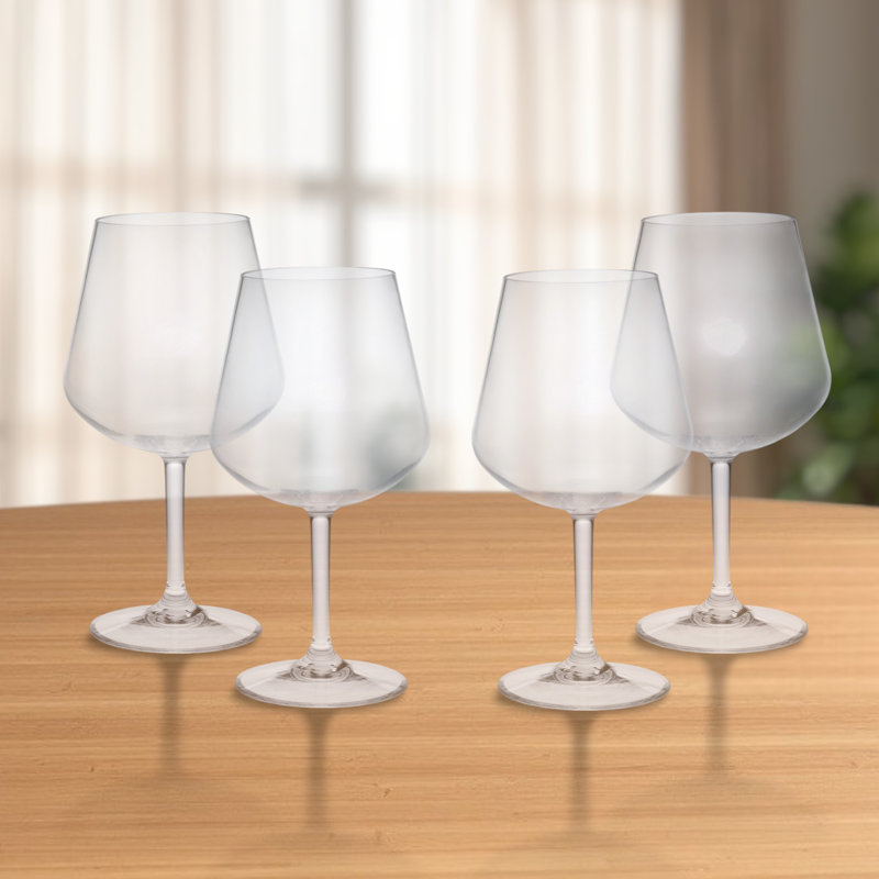 Ensemble de quatre verres à vin tout usage en verre Tritan