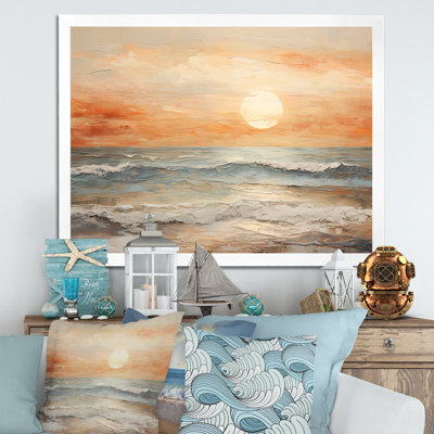Art sur toile, coucher de soleil sur la plage