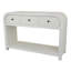 Console Jack, bois blanc, 3 tiroirs et tablette inférieure, 47 po