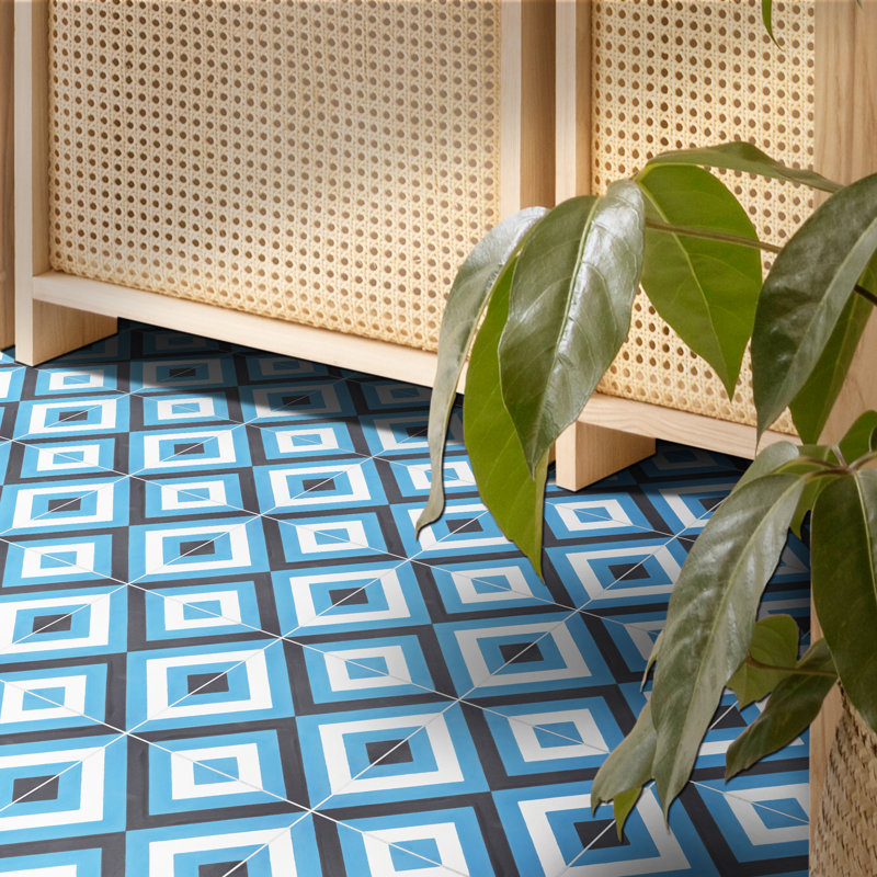 Carreau de ciment à motif de mur et de plancher 8 po x 8 po Jadida