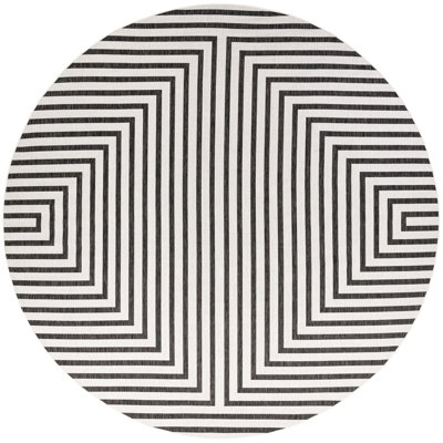 Tapis contemporain de couleur blanche et noire Odawa