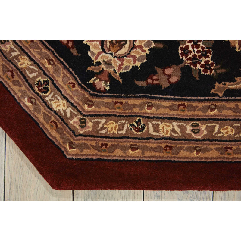 Oakleaf Wool Oriental Indoor Rug, Octagon 10'
