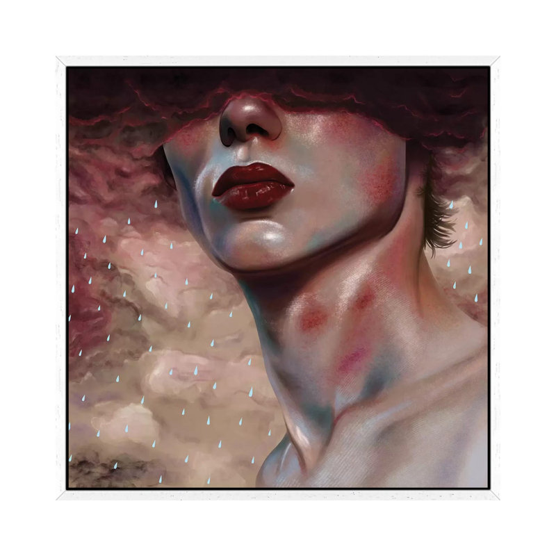 Make It Rain by Teodora Jelenic - Painting on Canvas, White Framed, 93.98 cm H x 93.98 cm W
