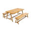 Ensemble de table et de salle à manger d'extérieur 3 pièces Lea, bois d'acacia brun naturel