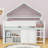 Full-Size Loft Bed With House-Inspired Canopy Roof, Built-In Storage-78106281