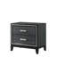 Élégante table de chevet au fini noir - l 28 po x H 26 po, 2 tiroirs synthétiques spacieux pour une chambre organisée et un look élégant