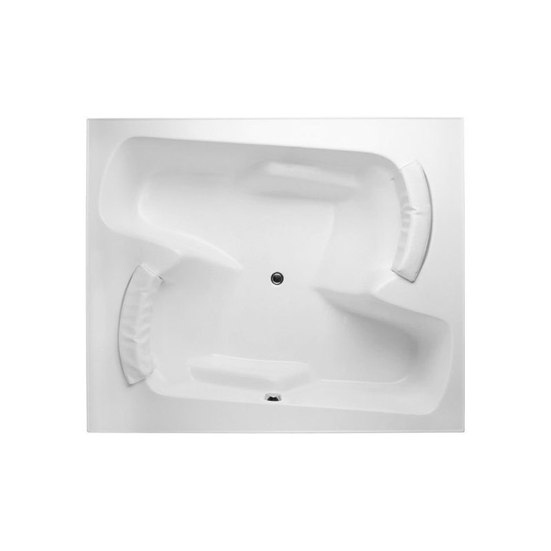 Penthouse 72'' L Soaking Bathtub, White, Satin Nickel