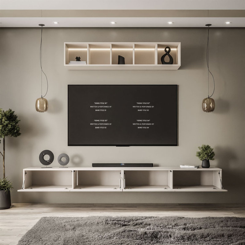 Unfinished Floating TV Stand for TVs up to 77"