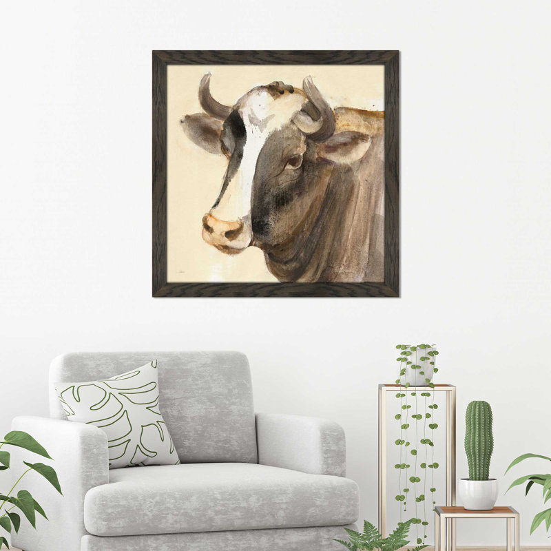 «Look at You II», reproduction sur toile, H 21,5 po x l 21,5 po x P 0,75 po, Cadre chocolat patiné