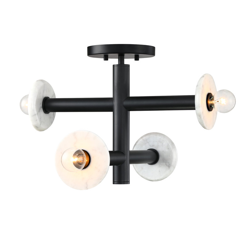 Wilfrid Semi Flush Mount, Matte Black