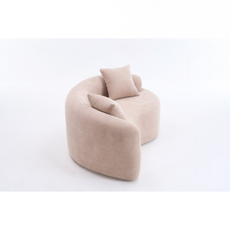 Canapé modulaire courbé en S: double profondeur, Beige